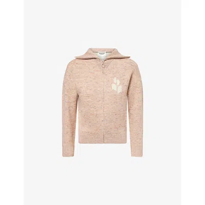 Isabel Marant Étoile Womens Isabel Marant Etoile Koxy Intarsia-logo Knit Cardigan In Pink