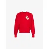 Isabel Marant Étoile Womens Poppy Red Round-knit Knitted Cotton And Wool-blend Jumper In Poppy Red