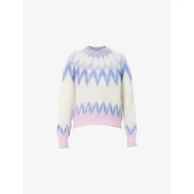 ISABEL MARANT ÉTOILE WOMENS NATANIA BRUSHED KNITTED JUMPER BLUE