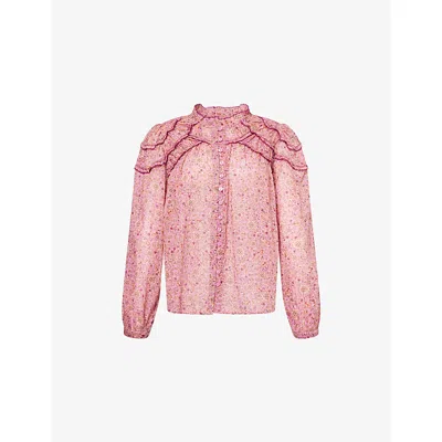 Isabel Marant Étoile Womens Christa Paisley-print Cotton Blouse Pink