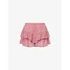 Isabel Marant Étoile Jocadia Tiered Ruffled Printed Cotton-gauze Shorts In Pink