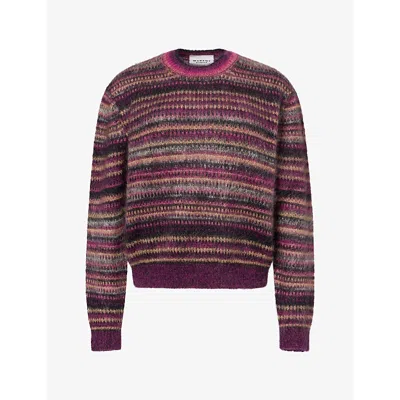 Isabel Marant Étoile Womens Plum Morine Striped Mohair-blend Jumper In Multi