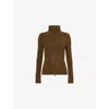 Isabel Marant Étoile Womens Bronze Prunella High-neck Stretch-wool Blend Cardigan In Brown