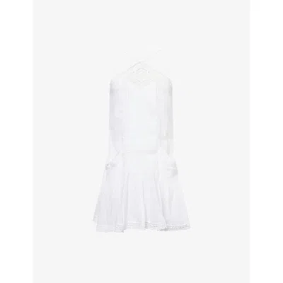 Isabel Marant Étoile Womens Geraldine Lace-trim Cotton Mini Dress White