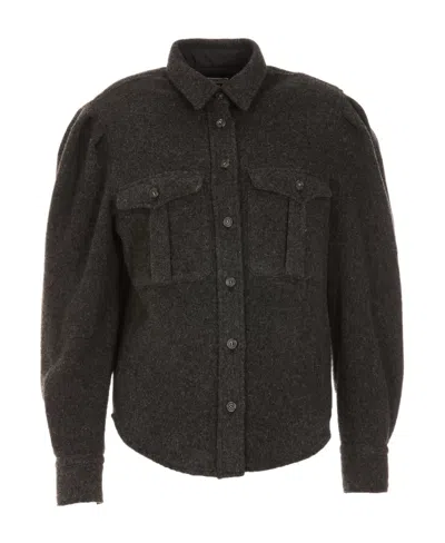 Isabel Marant Étoile Wool Blended Shirt In Black