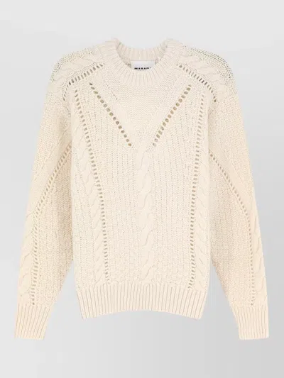 Isabel Marant Étoile Wool Cable Knit Long Sleeve Sweater In Neutral