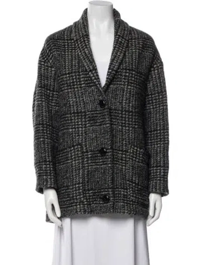 Pre-owned Isabel Marant Étoile Wool Houndstooth Print Blazer In Black