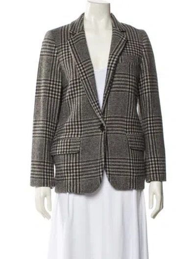 Pre-owned Isabel Marant Étoile Wool Plaid Print Blazer In Black