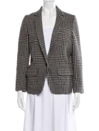 Pre-owned Isabel Marant Étoile Wool Plaid Print Blazer In Black
