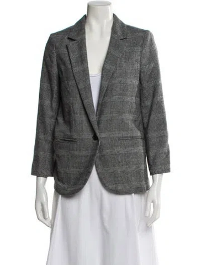 Pre-owned Isabel Marant Étoile Wool Plaid Print Blazer In Black