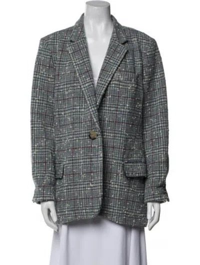 Pre-owned Isabel Marant Étoile Wool Plaid Print Blazer In Blue