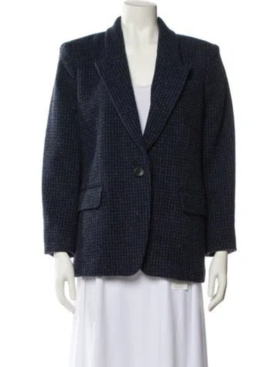 Pre-owned Isabel Marant Étoile Wool Plaid Print Blazer In Blue