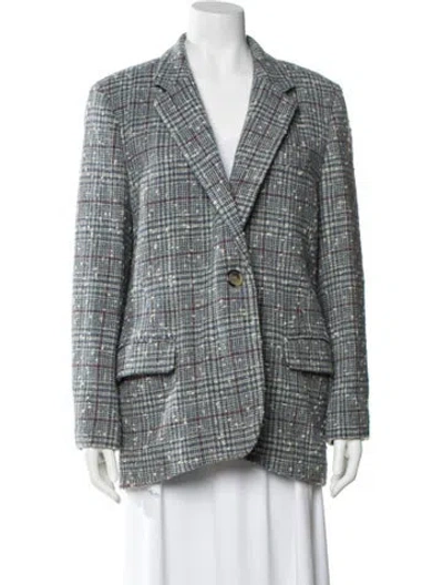 Pre-owned Isabel Marant Étoile Wool Plaid Print Blazer In Blue