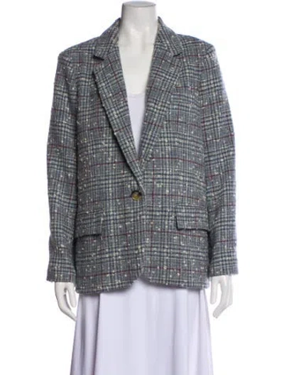 Pre-owned Isabel Marant Étoile Wool Plaid Print Blazer In Blue