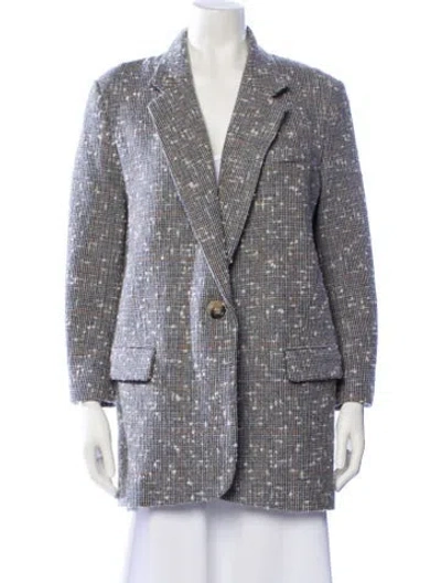 Pre-owned Isabel Marant Étoile Wool Plaid Print Blazer In Gray