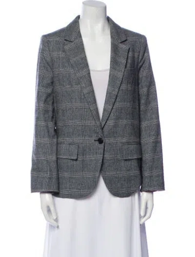 Pre-owned Isabel Marant Étoile Wool Plaid Print Blazer In Gray
