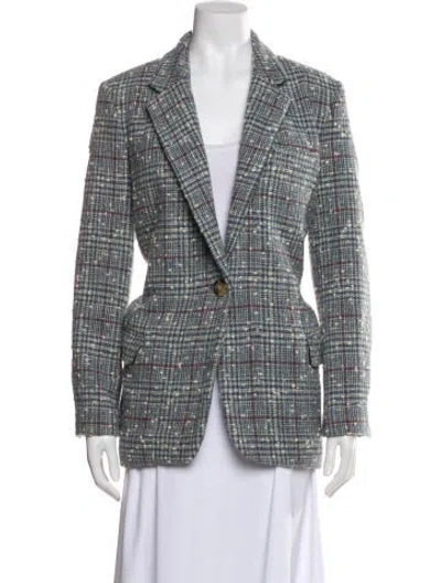 Pre-owned Isabel Marant Étoile Wool Plaid Print Blazer In Gray