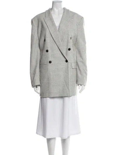Pre-owned Isabel Marant Étoile Wool Plaid Print Blazer In Gray