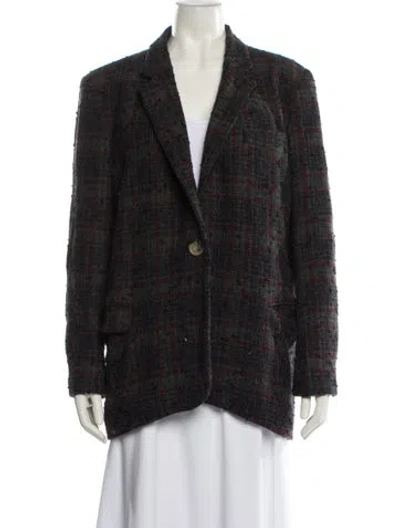 Pre-owned Isabel Marant Étoile Wool Plaid Print Blazer In Green