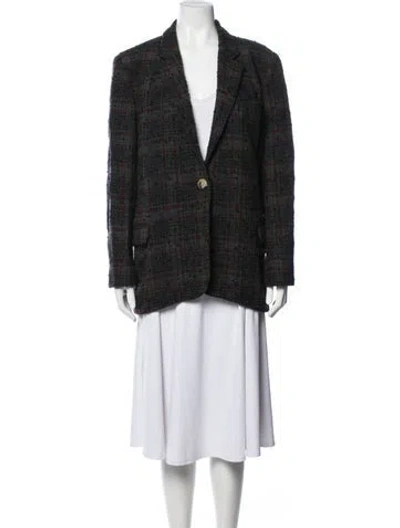 Pre-owned Isabel Marant Étoile Wool Plaid Print Blazer In Green