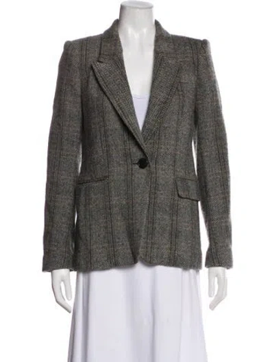 Pre-owned Isabel Marant Étoile Wool Plaid Print Blazer In Neutral