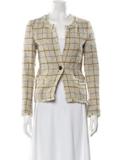 Pre-owned Isabel Marant Étoile Wool Plaid Print Blazer In Neutral