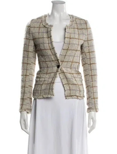 Pre-owned Isabel Marant Étoile Wool Plaid Print Blazer In Neutrals