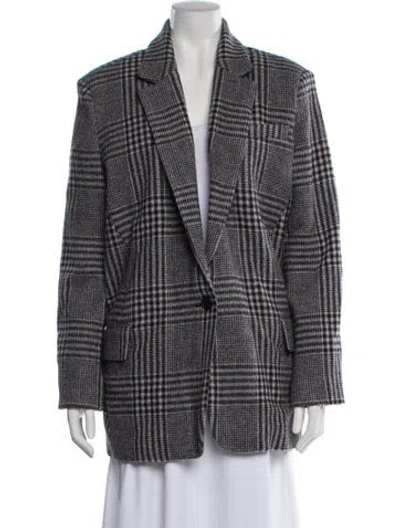 Pre-owned Isabel Marant Étoile Wool Plaid Print Blazer W/ Tags In Black