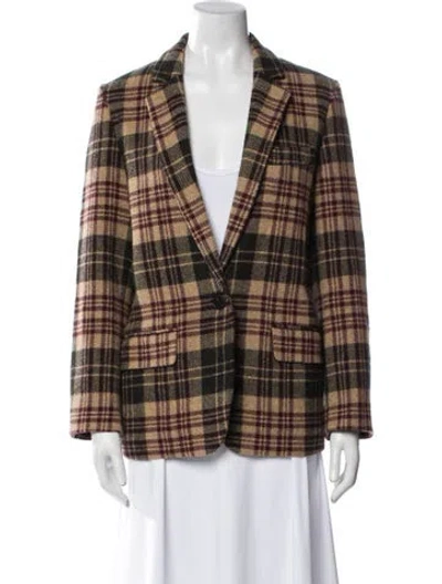 Pre-owned Isabel Marant Étoile Wool Plaid Print Coat In Brown