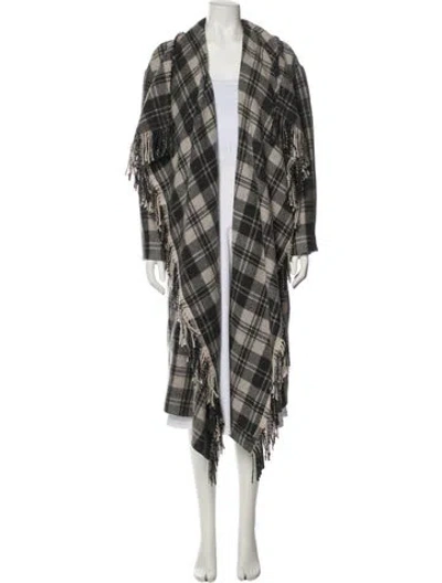 Pre-owned Isabel Marant Étoile Wool Plaid Print Coat In Gray