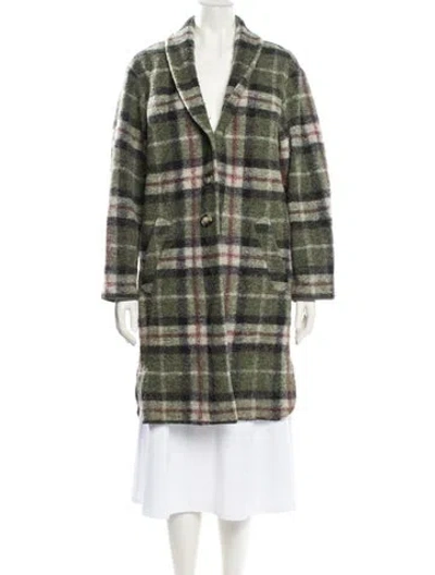 Pre-owned Isabel Marant Étoile Wool Plaid Print Coat In Green