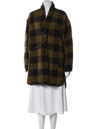 Pre-owned Isabel Marant Étoile Wool Plaid Print Coat In Green
