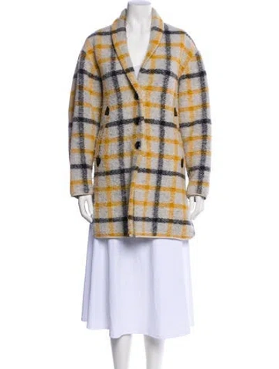 Pre-owned Isabel Marant Étoile Wool Plaid Print Coat In Multi