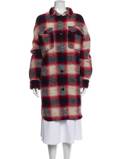 Pre-owned Isabel Marant Étoile Wool Plaid Print Coat In Multi