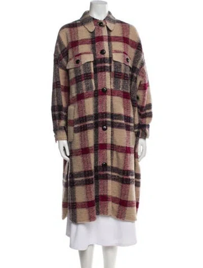 Pre-owned Isabel Marant Étoile Wool Plaid Print Coat In Neutral