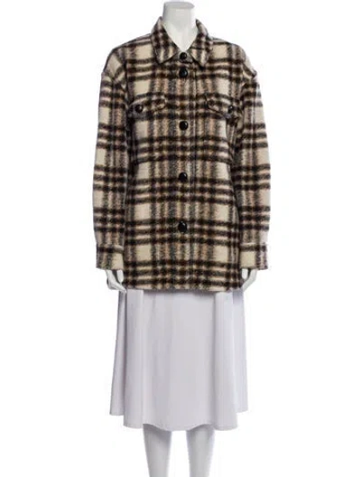 Pre-owned Isabel Marant Étoile Wool Plaid Print Coat In Neutral