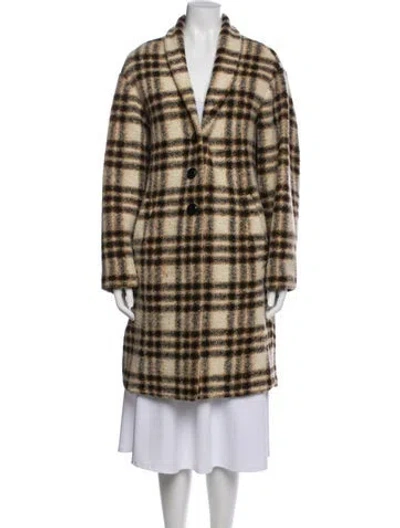 Pre-owned Isabel Marant Étoile Wool Plaid Print Coat In Neutral