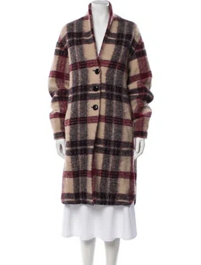 Pre-owned Isabel Marant Étoile Wool Plaid Print Coat In Neutrals