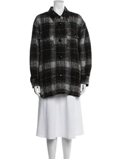 Pre-owned Isabel Marant Étoile Wool Plaid Print Jacket In Black