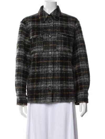 Pre-owned Isabel Marant Étoile Wool Plaid Print Jacket In Blue
