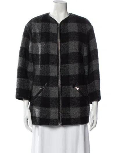 Pre-owned Isabel Marant Étoile Wool Plaid Print Jacket In Gray