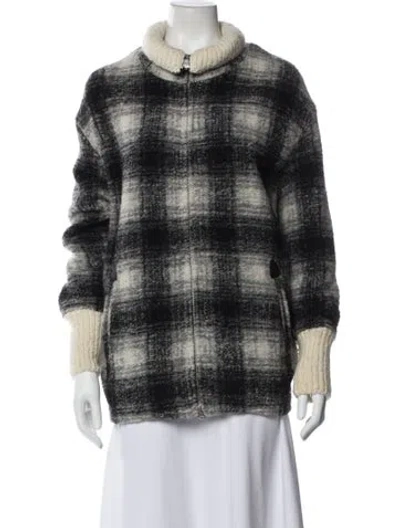 Pre-owned Isabel Marant Étoile Wool Plaid Print Jacket In Gray