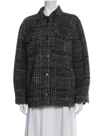 Pre-owned Isabel Marant Étoile Wool Plaid Print Jacket In Gray