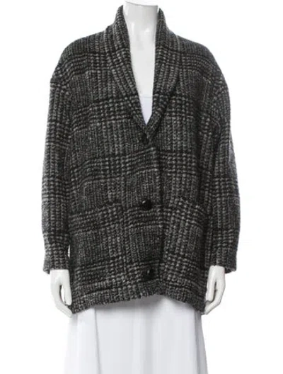 Pre-owned Isabel Marant Étoile Wool Plaid Print Jacket In Gray
