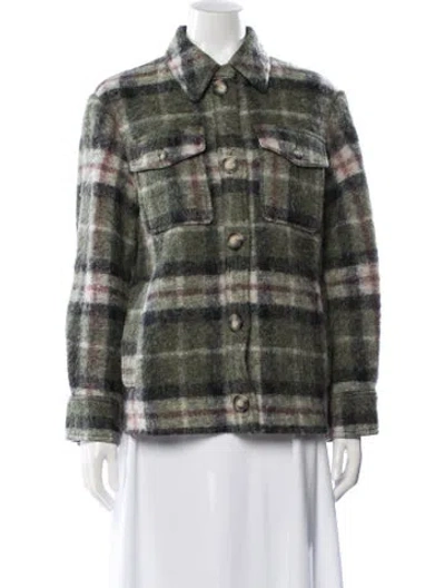 Pre-owned Isabel Marant Étoile Wool Plaid Print Jacket In Green