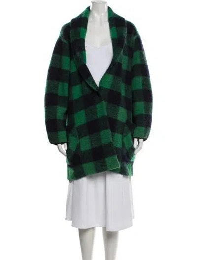 Pre-owned Isabel Marant Étoile Wool Plaid Print Jacket In Green