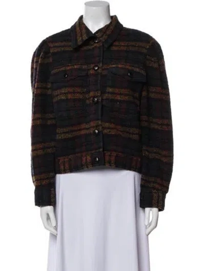 Pre-owned Isabel Marant Étoile Wool Plaid Print Jacket In Multi