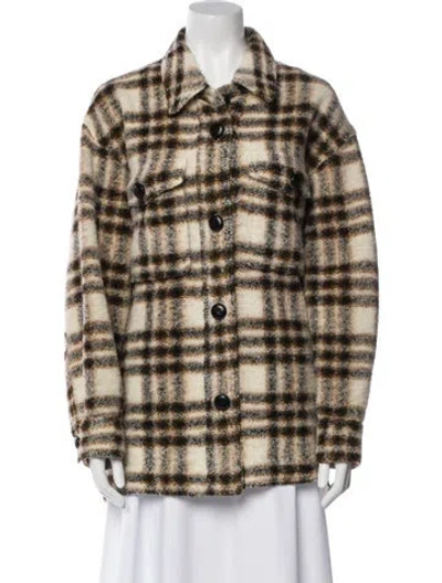 Pre-owned Isabel Marant Étoile Wool Plaid Print Jacket In Neutral