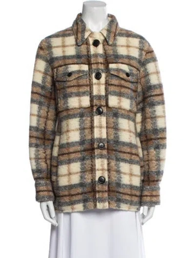 Pre-owned Isabel Marant Étoile Wool Plaid Print Jacket In Neutral