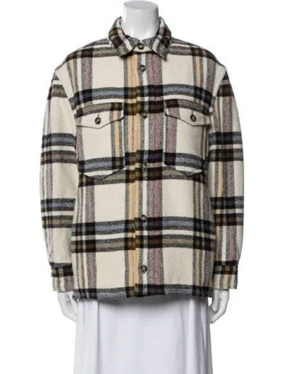 Pre-owned Isabel Marant Étoile Wool Plaid Print Jacket In Neutral